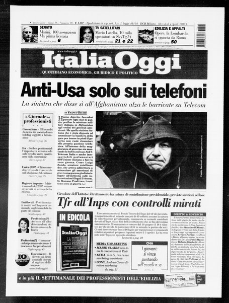 Italia oggi : quotidiano di economia finanza e politica